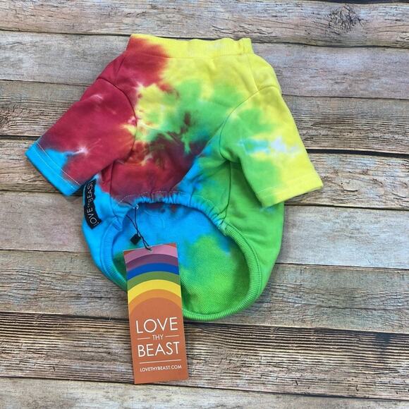 LoveThyBeast Tie-Dye Dog Tee NWT Large - Picture 3 of 5